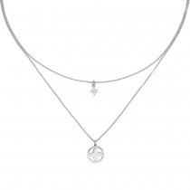 Collier Halskette 925 Sterlingsilber 5 Zirkonia 44cm