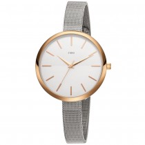 Damen Armbanduhr Quarz Analog Edelstahl vergoldet schmales Armband