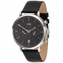 Herren Armbanduhr Quarz Analog Edelstahl Lederband Datum Herrenuhr
