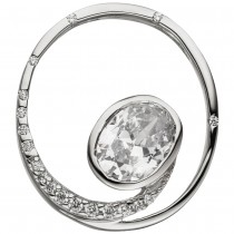 Anhänger Rund 925 Sterlingsilber 19 Zirkonia