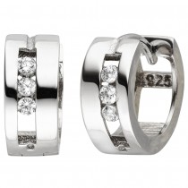 Creolen 925 Sterlingsilber 6 Zirkonia Ohrringe Silbercreolen Silberohrringe