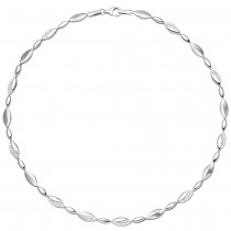 Collier Halskette 925 Silber 108 Zirkonia 45cm Kette Silberkette