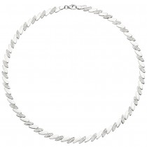 Collier Halskette 925 Silber matt 144 Zirkonia 45cm Kette Silberkette