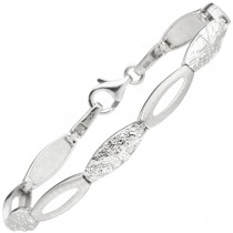 Armband 925 Sterlingsilber gehämmert 18,5cm Silberarmband
