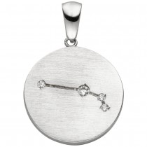 Anhänger Sternzeichen Widder 925 Sterlingsilber matt 4 Zirkonia Silberanhän