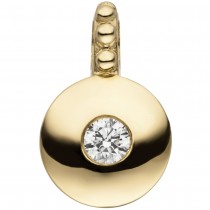 Anhänger 585 Gelbgold 1 Diamant Brillant Diamantanhänger 1.1g