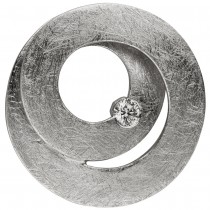 Anhänger 585 Weißgold eismatt 1 Diamant Brillant Diamantanhänger