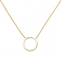 Collier Halskette 585 Gelbgold 7 Diamanten Brillanten 44cm Kette