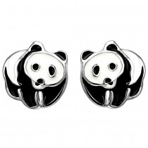 Kinder Ohrstecker Panda 925 Sterlingsilber Ohrringe Silberohrringe