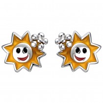 Kinder Ohrstecker Sonne 925 Sterlingsilber Ohrringe Silberohrringe
