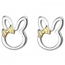 Kinder Ohrstecker Hase 925 Sterlingsilber bicolor vergoldet Ohrringe
