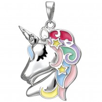 Kinder Anhänger Einhorn 925 Sterlingsilber 1 Zirkonia Silberanhänger
