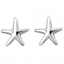 Ohrstecker Seestern 925 Sterlingsilber 2 Zirkonia Ohrringe Silberohrringe