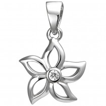 Anhänger Blume 925 Sterlingsilber 1 Zirkonia Silberanhänger