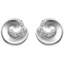 Ohrstecker 925 Sterlingsilber matt 12 Zirkonia Ohrringe Silberohrringe