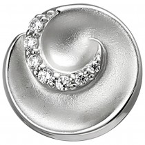 Anhänger 925 Sterlingsilber matt 7 Zirkonia Silberanhänger