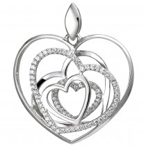 Anhänger Herzen 925 Sterlingsilber 79 Zirkonia Silberanhänger