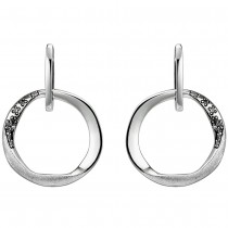 Ohrhänger 925 Silber eismatt 18 Zirkonia Ohrringe Silberohrringe