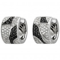 Creolen 925 Sterlingsilber 114 Zirkonia schwarz und weiß Ohrringe