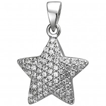 Anhänger Stern 925 Sterlingsilber 67 Zirkonia Silberanhänger