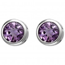 Ohrstecker 925 Sterlingsilber 2 Amethyste lila violett Ohrringe