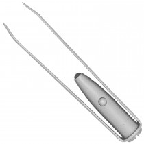 Pfeilring Pinzette silberfarben mit LED-Lampe 8,5cm
