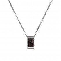 Herren Collier Edelstahl matt mit Carbon 55cm Karabiner