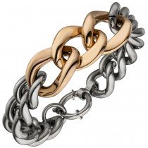 Panzerarmband Edelstahl rotgold farben beschichtet 21cm Armband