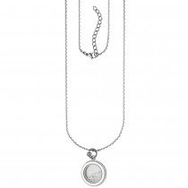 Collier Edelstahl mit 176 Kristallen 75cm Karabiner