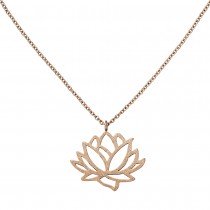 Collier Seerose Edelstahl rotgoldfarbene PVD-Beschichtung 45cm