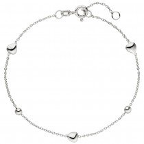 Armband Herz Kugel 925 Sterlingsilber 19cm Silberarmband