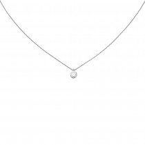 Collier 925 Sterlingsilber 1 Zirkonia 43cm Silberkette Karabiner