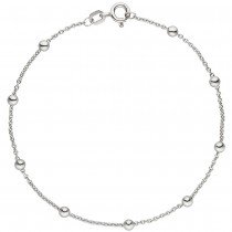 Fußkettchen Fußkette mit Kugeln 925 Sterlingsilber 25cm Silberkette