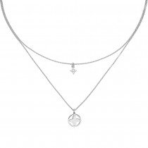 Collier Halskette 925 Sterlingsilber 5 Zirkonia 44cm