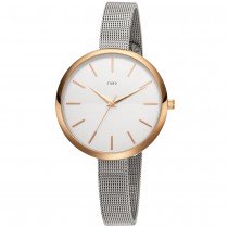 Damen Armbanduhr Quarz Analog Edelstahl vergoldet schmales Armband