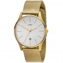 Herren Armbanduhr Quarz Analog Edelstahl vergoldet Datum Herrenuhr