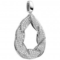 Anhänger Einhänger Tropfen 585 Weißgold 175 Diamanten Brillanten 0,65ct.