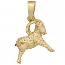 Anhänger Sternzeichen Steinbock 925 Silber vergoldet matt