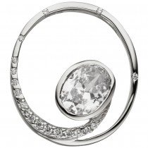 Anhänger Rund 925 Sterlingsilber 19 Zirkonia