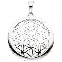 Anhänger Blume des Lebens rund 925 Sterlingsilber