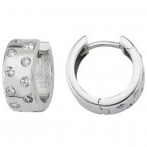 Creolen 925 Sterlingsilber 18 Zirkonia Ohrringe Silberohrringe