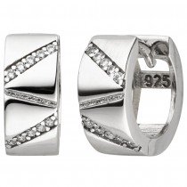 Creolen 925 Sterlingsilber 20 Zirkonia Ohrringe Silbercreolen Silberohrringe