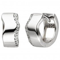 Creolen 925 Sterlingsilber 24 Zirkonia Ohrringe Silbercreolen Silberohrringe