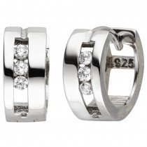 Creolen 925 Sterlingsilber 6 Zirkonia Ohrringe Silbercreolen Silberohrringe