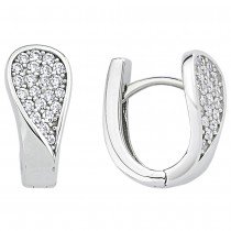 Creolen 925 Sterlingsilber 44 Zirkonia Ohrringe Silberohrringe