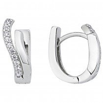 Creolen 925 Sterlingsilber 20 Zirkonia Ohrringe Silberohrringe