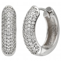 Creolen 925 Sterlingsilber 130 Zirkonia Ohrringe Silbercreolen Silberohrringe