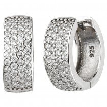 Creolen 925 Sterlingsilber 88 Zirkonia Ohrringe Silbercreolen Silberohrringe