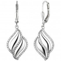 Ohrhänger 925 Sterlingsilber 86 Zirkonia Ohrringe Boutons Silberohrringe