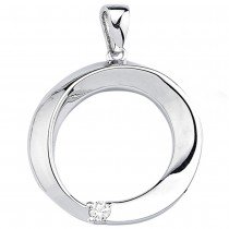 Anhänger rund 925 Sterlingsilber 1 Zirkonia Silberanhänger